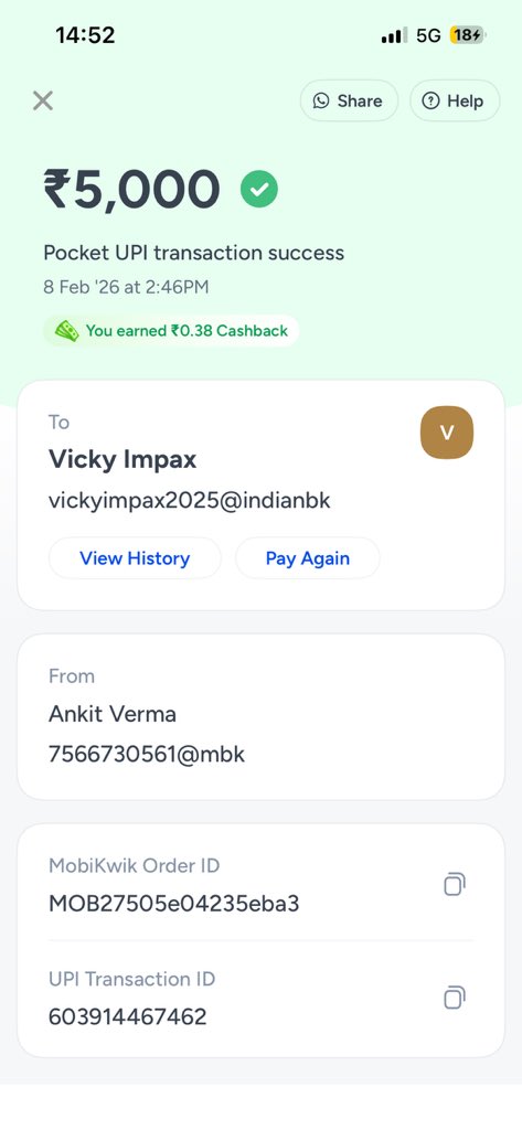 Ankit5893's tweet photo. @MobiKwikSWAT I mistakenly transferred ₹5000 to a wrong UPI ID today. Please help me initiate a reversal or contact the recipient for refund.” https://t.co/ikcngVPrdX