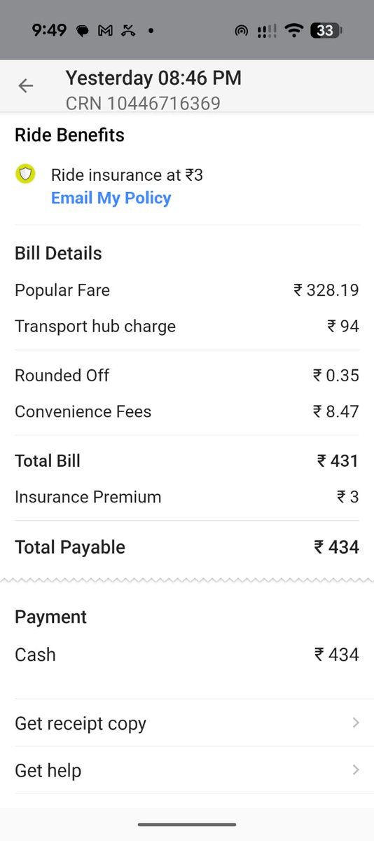 ConnectVinayP's tweet photo. @PuneCityPolice @bhash @Olacabs @PuneCityTraffic  Booked Ola from airport.Driver made me meet elsewhere citing strike. At destination,he demanded ₹261 extra,called himself a “big sanki,”refused to let me exit and when I tried he drove rashly.Fearing Life I paid him extra. 1/2 https://t.co/6YlpwHsZGf