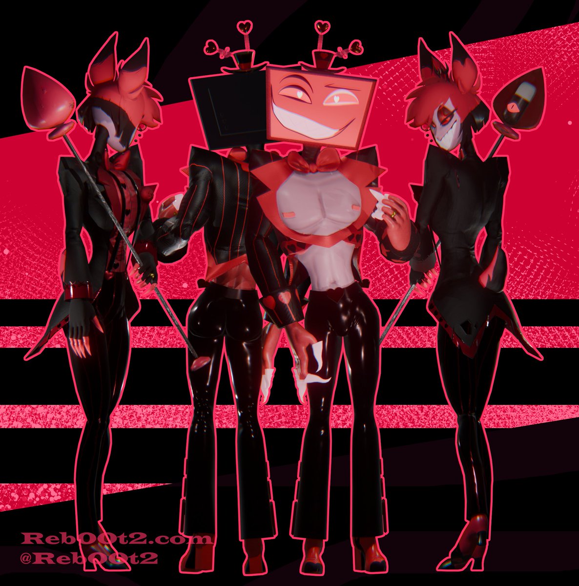 Valentines Alastor and Vox! 
#HazbinHotel #VRChat