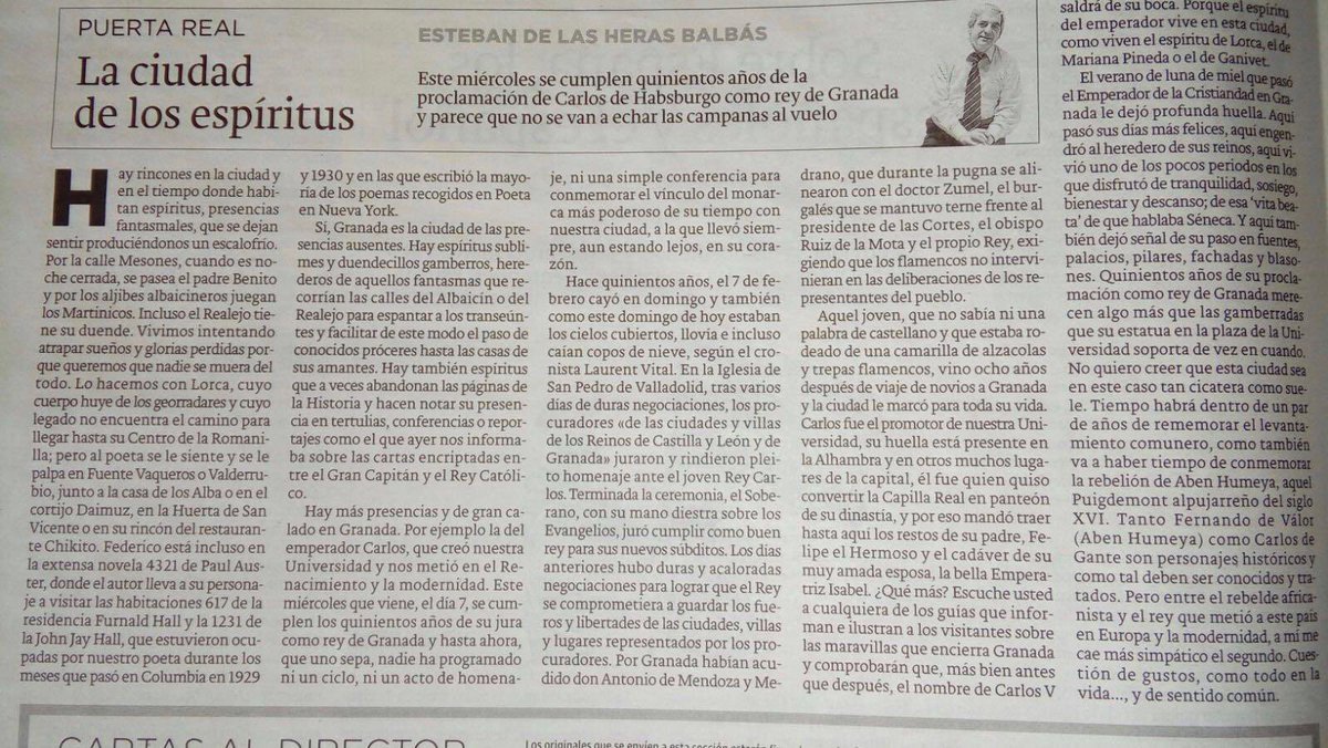 RegionGranada's tweet photo. El 7 de feb de 1518 Carlos de Habsburgo, hijo de Juana de Castilla fue proclamado Rey de Granada y de Castilla y León en Valladolid. Pasó su luna de miel en #Granada, ciudad en la que pensó como sede imperial y donde concebió a su heredero. #RegióndeGranada, por la historia. https://t.co/EgB90DGsdu
