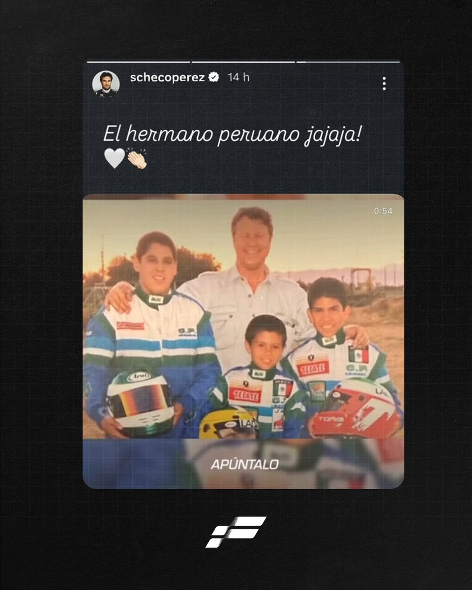 FierroaFondoTV's tweet photo. ¡Acuérdate De Este Nombre!🇵🇪🇲🇽  

El mismísimo Checo Pérez acaba de compartir en sus historias el histórico video de cuando tenía 11 años, entrevistado por nuestro hermano peruano, Jorge Koechlin.🏁  

¿Quieres ver la entrevista completa y el video original? 🧐👇
https://t.co/rXguYxr1wq

#ChecoPerez #JorgeKoechlin #F1