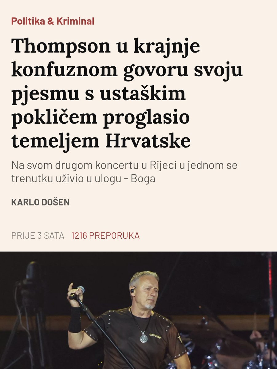 Hrvatska se nije branila pod petokrakom i 'SF-SN'. 
Čitajući Telegram, čovjek bi pomislio da nas je JNA oslobodila '91., a ovi s 'konfuznim' pjesmama bili su tek smetnja progresivnom antifašizmu koji je, po njima,  jedini pravi temelj 'intelektualne slobode'. 🤡