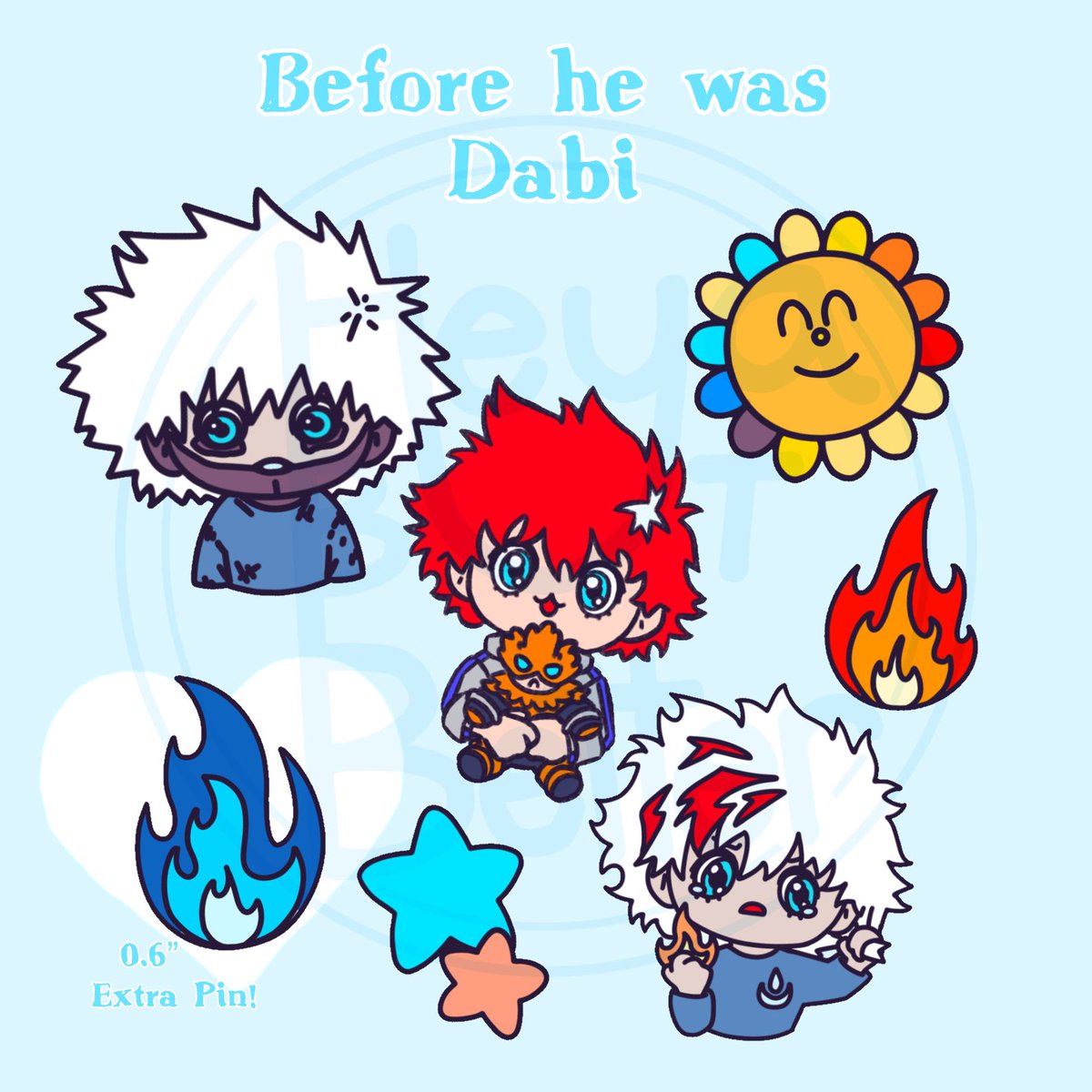I’m releasing preorders for this adorable set of Touya Todoroki-themed filler pins! If you’d like a set, check out my shop! 

ko-fi.com/s/81b757a427

heyabutbetter.etsy.com/listing/445453…

#Dabi #TouyaTodoroki #bnha #mha #merch