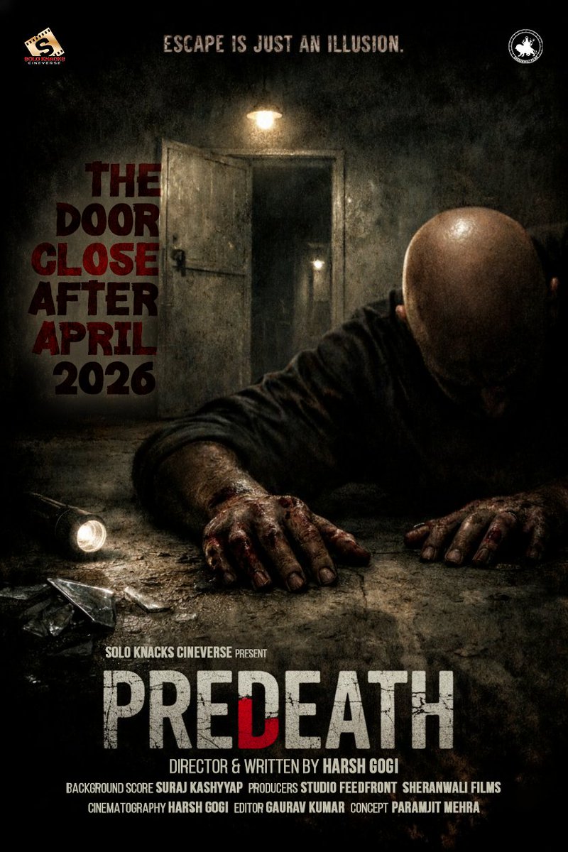 FeedfrontNews's tweet image. “ESCAPE IS JUST AN ILLUSION.” 🩸
A door. A man. And a truth you won’t be ready for.
 PREDEATH – a psychological horror that crawls into your mind and refuses to leave.
Releasing after April 2026.
#Predeath #PsychologicalHorror #WamiqaGabbi  #Horror #ComingSoon #DulquerSalmaan