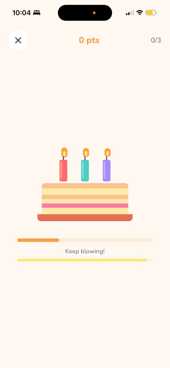 My wife is a speech therapist. She told me kids hate doing breath control exercises at home.

So I built an app where kids blow into their phone to play games 🎈⛵🎂

10 minutes. One prompt. Built with <a href="/Replit/">Replit ⠕</a> Mobile.

3 games. Progress tracking. Blow detection via microphone.