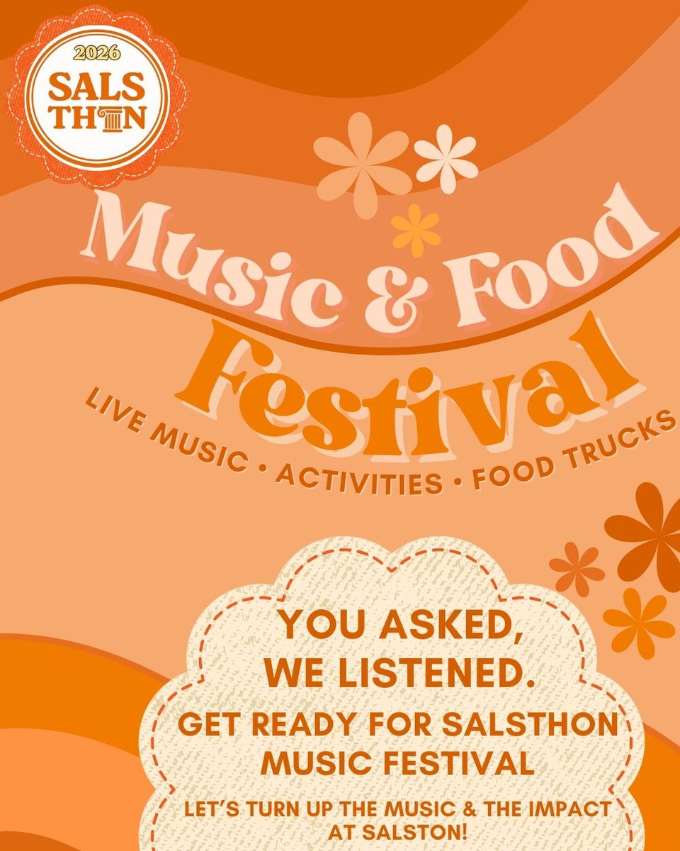Salesianum's tweet photo. SALSTHON has a brand-new format this year—it’s officially a music & food festival! Enjoy great food, live music, and community—all while benefiting DeSales Service Works. Three schools. One mission. 🧡
👉 Register or donate at https://t.co/mV6x3Ru5GE.
#SALSTHON #ThreeSchoolsOneMission #DeSalesServiceWorks