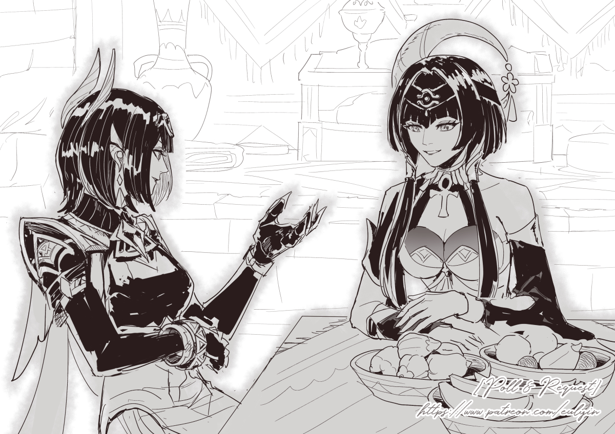 [Unexpected Reunion]
Thank you for the suggestions (picked this idea from Ms. Pas (Patroen)~) and I guess this is one of the things we hardly expect to happen...? XD Well maybe someday for them. Hopefully!

#GenshinImpact 