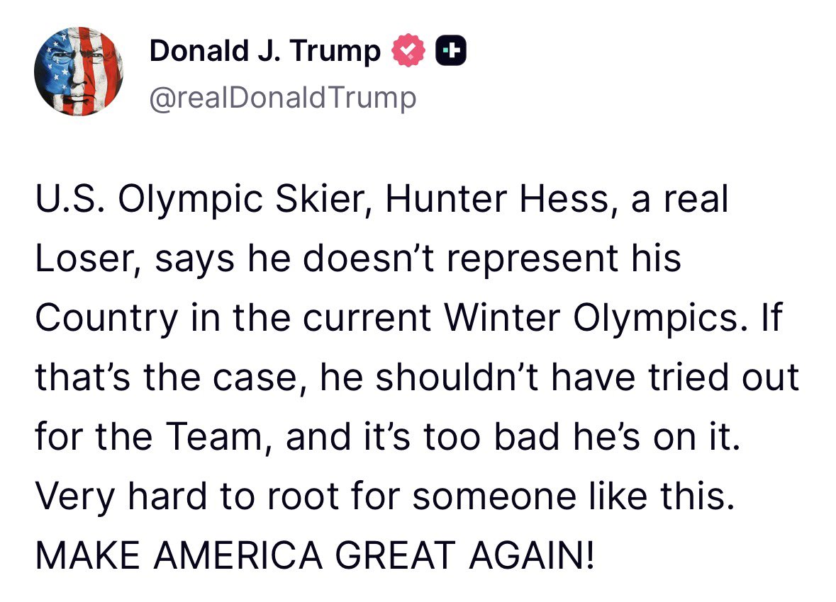 So, the President calls an American Olympian a “real loser” because the athlete, when asked, expressed some unease about what the government is doing.