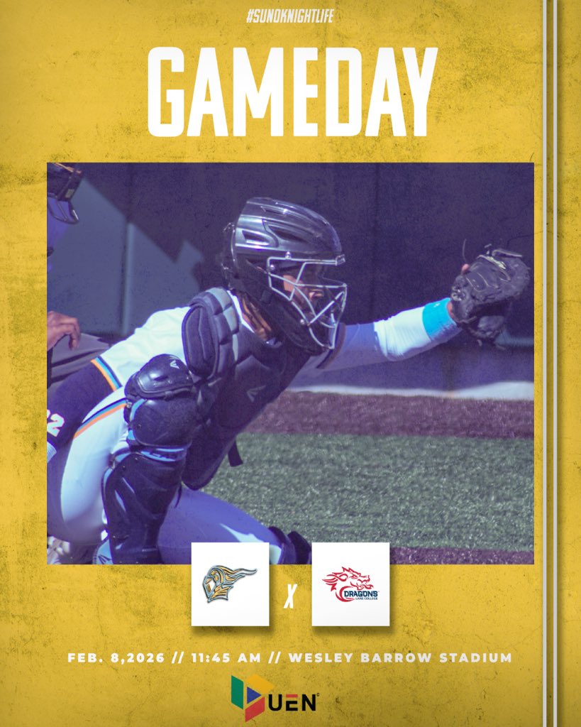 sunoathletics's tweet photo. Bounce back day ⚔️😤

📆 Sunday, February 8
🆚 Lane College Dragons
⌚️ 11:45 AM CT
📍 New Orleans, La.
🎟️ Ron Washington Baseball Classic
🏟️ Wesley Barrow Stadium 
📺 @urbanedgetv 

#SUNOKNIGHTSBASEBALL #SUNOKNIGHTLIFE #RonWashingtonBaseballClassic #HBCUs #HBCUBaseball https://t.co/eGGHxUVaZ3
