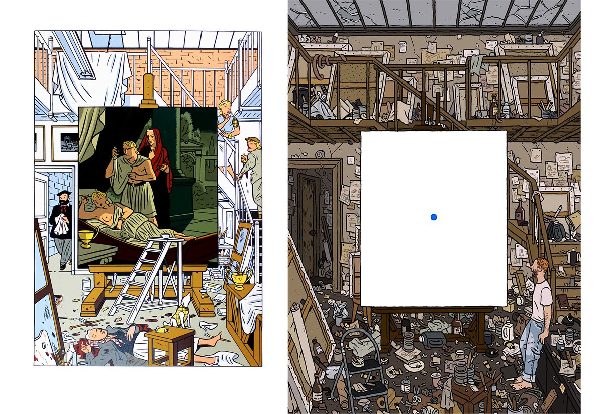 Farinaud's tweet photo. Citation : Yves Chaland - La mort de Clytemnestre ? - 1988 / Ilya Milstein - 2016 https://t.co/SmfjvulUhe