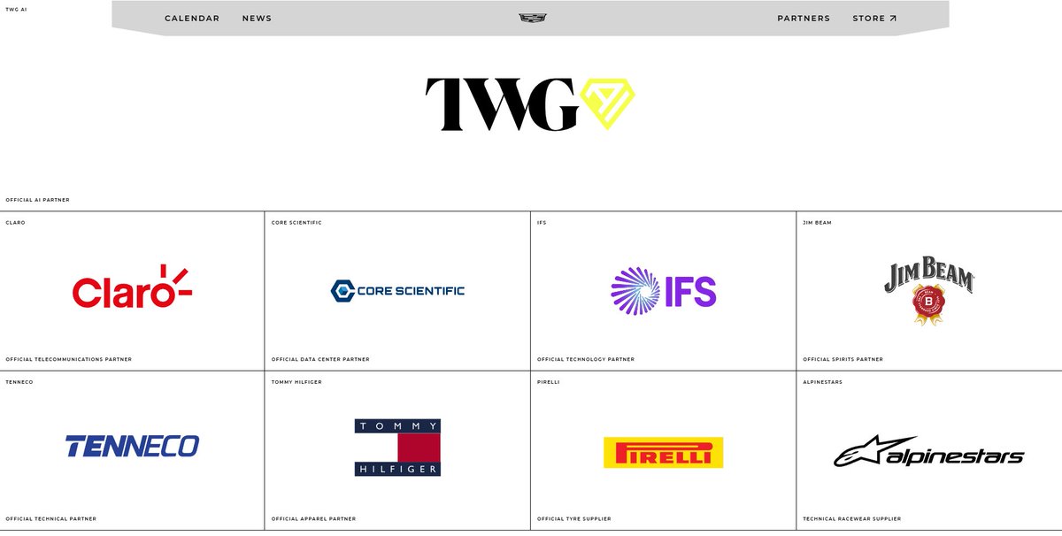 Estos son algunos patrocinios de Cadillac:

#F1 #CadillacF1Team