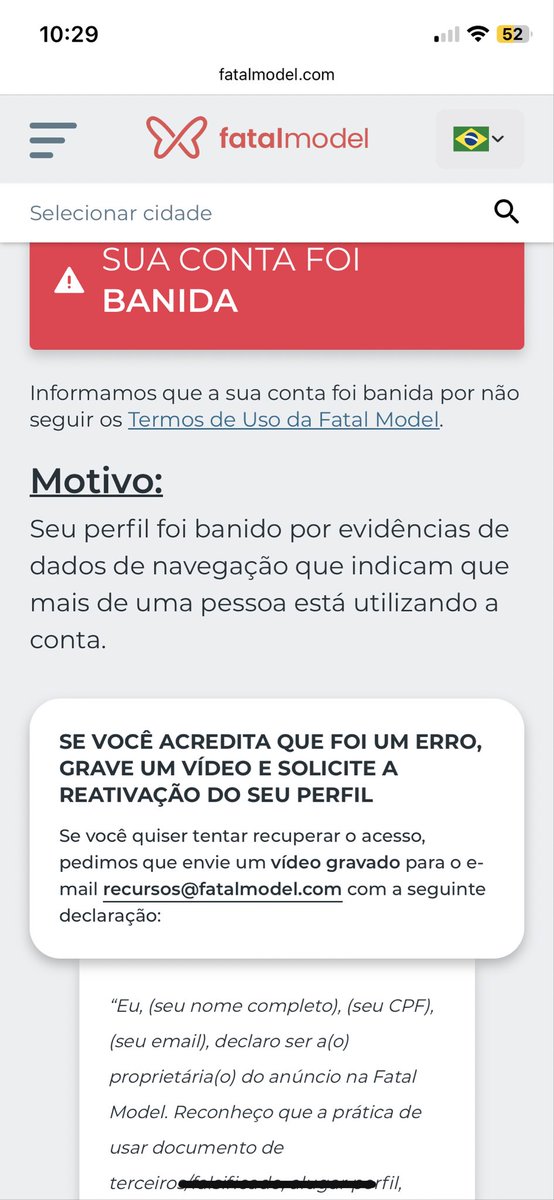luaasite's tweet photo. @FatalModel Boa tarde, sou a atendente Lua e estou sofrendo um banimento indevido, fui banida por algo sem veracidade e que provavelmente seja um erro de voces, abri uma análise com o suporte faz mais de 10 dias e até agora nada, espero que me deem o suporte ou irei atrás de meus direitos. https://t.co/S92L8OykbZ