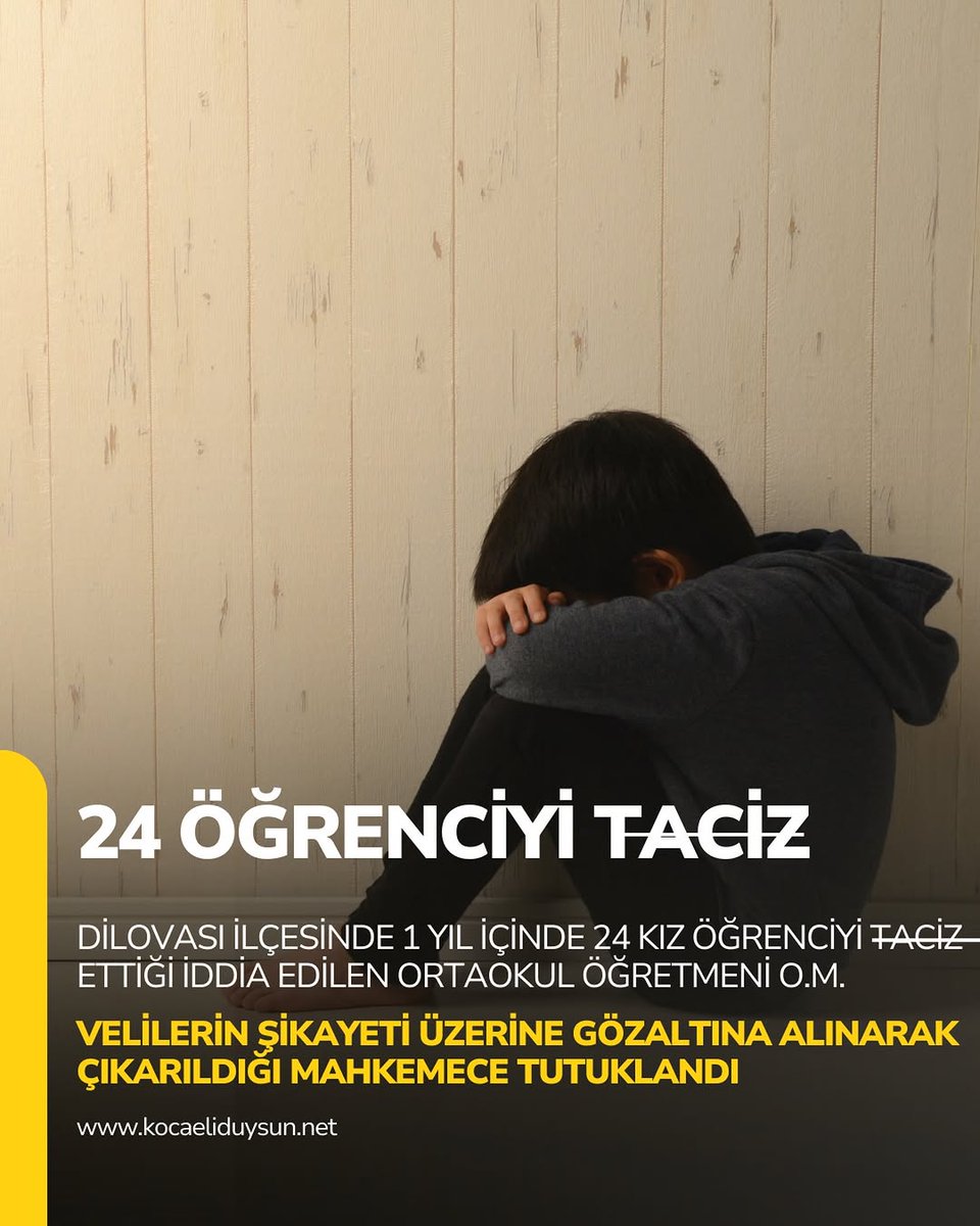 Dilovası ilçemizde 1 yıl boyunca 24 kız çocuğuna tacizde bulunan bir öğretmen gerçeği, sadece bir suç değil, açık bir insanlık utancıdır. Çocuklarımızı korumakla yükümlü birinin bu suçu işlemesi affedilemez, izah edilemez. Bu caniliğe göz yuman, susturan, görmezden gelen herkes
