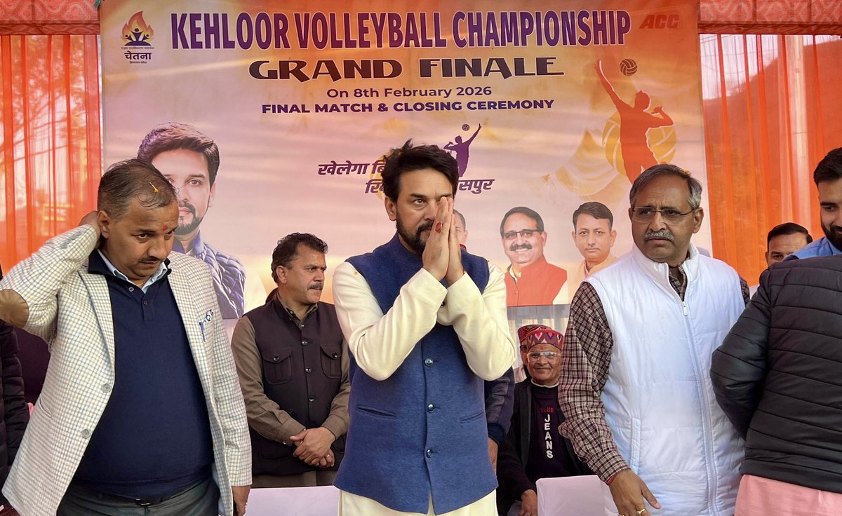ianuragthakur's tweet photo. युवाओं को नशे से बचाने में व उनकी ऊर्जा को सही दिशा में सदुपयोग में खेलों की भूमिका अत्यंत महत्वपूर्ण है। भारत का भविष्य युवाओं के हाथों में हैं और केंद्र सरकार हमारे खिलाड़ियों को आगे बढ़ाने व उन्हें हरसंभव सहायता उपलब्ध कराने के लिए प्रतिबद्ध है। 

आज अपने हमीरपुर संसदीय क्षेत्र के बिलासपुर के बरमाणा में विधायक श्री रणधीर शर्मा जी, विधायक श्री त्रिलोक जम्वाल जी, श्री हरीश नड्डा जी के साथ 
दो दिवसीय द्वितीय कहलूर वॉलीबाल चैंपियनशिप के समापन समारोह में खिलाड़ियों का उत्साहवर्धन किया। 

📍बिलासपुर