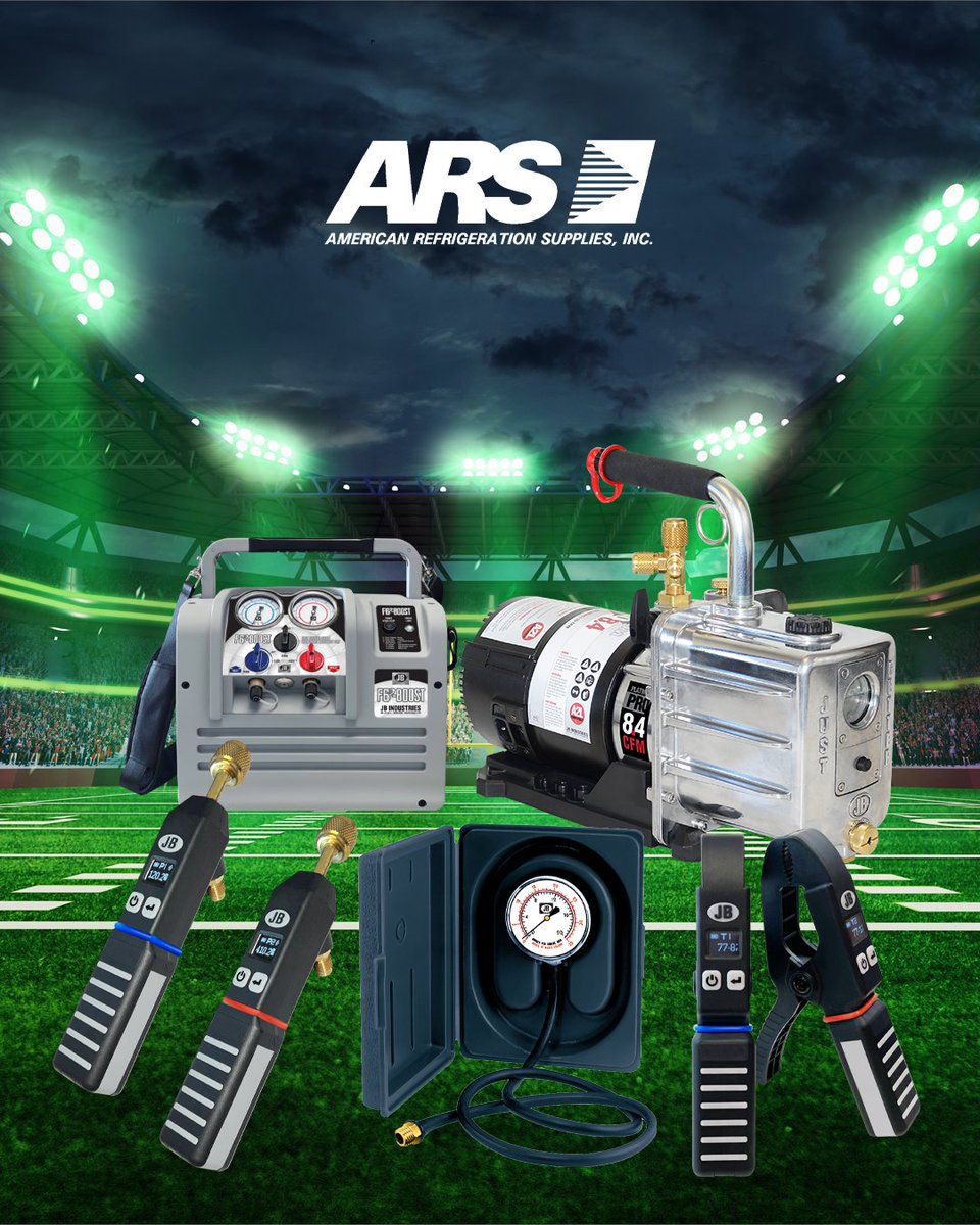 ARS_HVAC's tweet photo. We are PUMPED for today's BIG GAME, how about you?!🏈🔥 

From kickoff to the jobsite, JB  Pumps &amp; Tools deliver power that performs. 💪🛠️

#ARS #AmericanRefrigerationSuppliesInc #JBIndustries #ToolsThatWork #HVACPros @JBInd https://t.co/DKewRuc1fS