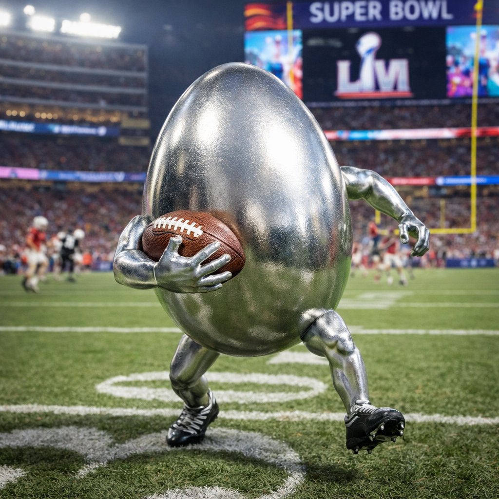 Tonight’s big matchup for Super Bowl LX features the Seattle Seahawks taking on the New England Patriots for the league championship. The winner will walk away with not only the Lombardi Trophy but, in our silver-egg saga…
Who’s taking the silver egg home?
Will it be the