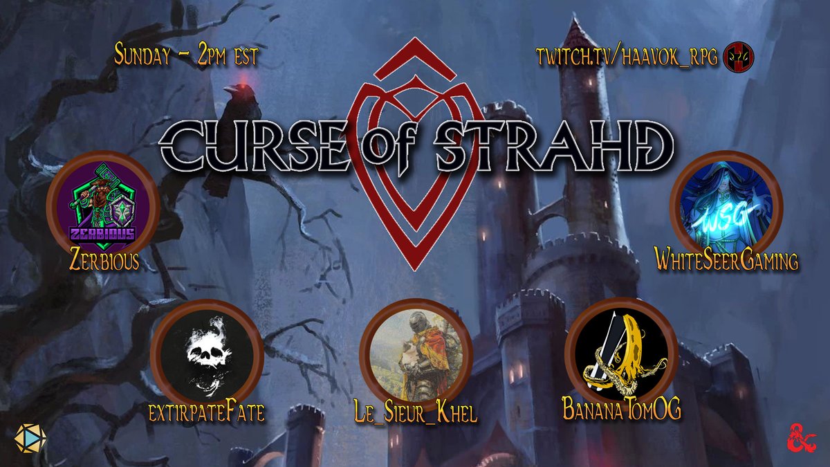 Can you brave the mist?

Episode-8 with <a href="/ExtirpateFate/">extirpateFate</a> <a href="/WhiteseerGaming/">Whiteseer Gaming</a> <a href="/BananaTomPs5/">Banana Tom</a> <a href="/Zerbious/">Zerbious</a> and @SieurKhel

#DnD5E #RPG #Ravenloft #Campaign using <a href="/FantasyGrounds2/">Fantasy Grounds VTT</a> #VTT 

twitch.tv/haavok_rpg  2pm est