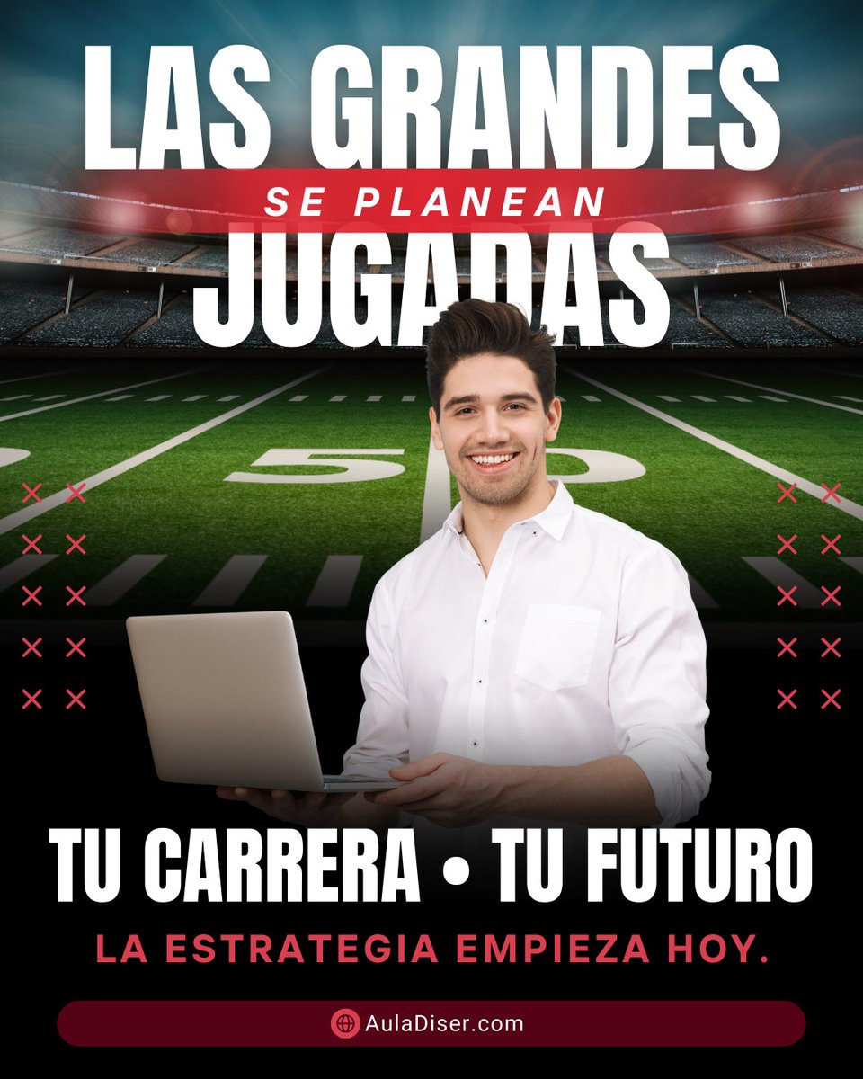 AulaDiser's tweet photo. Las mejores jugadas se planean. 👉 Envía WhatsApp. #SuperBowl #Estrategia #AulaDiser #Carrera #Aprender https://t.co/CaIKdJh5sX