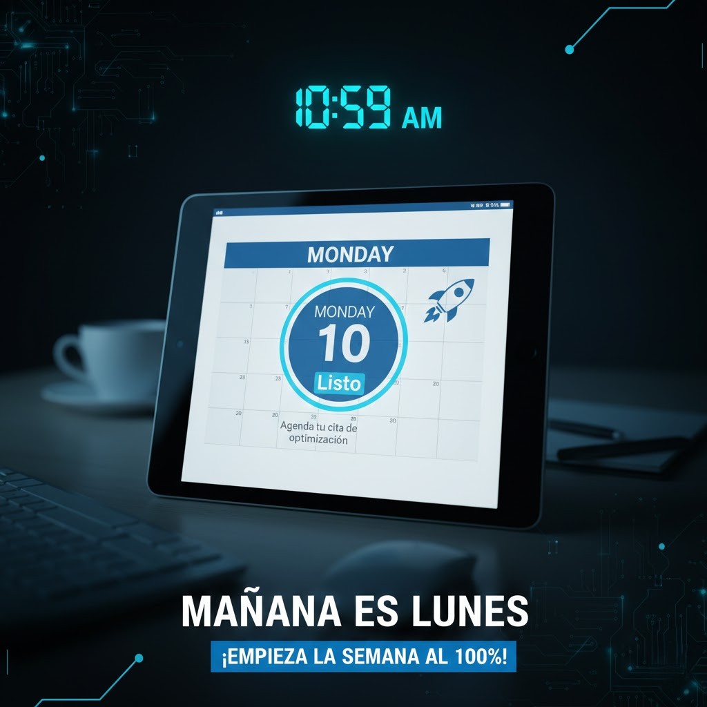 AMSystemWorks's tweet image. Mañana es lunes. No dejes que los problemas técnicos arruinen tu semana. ⏱️ Agenda tu cita de optimización hoy y empieza al 100%. ¡Quedan pocos espacios!