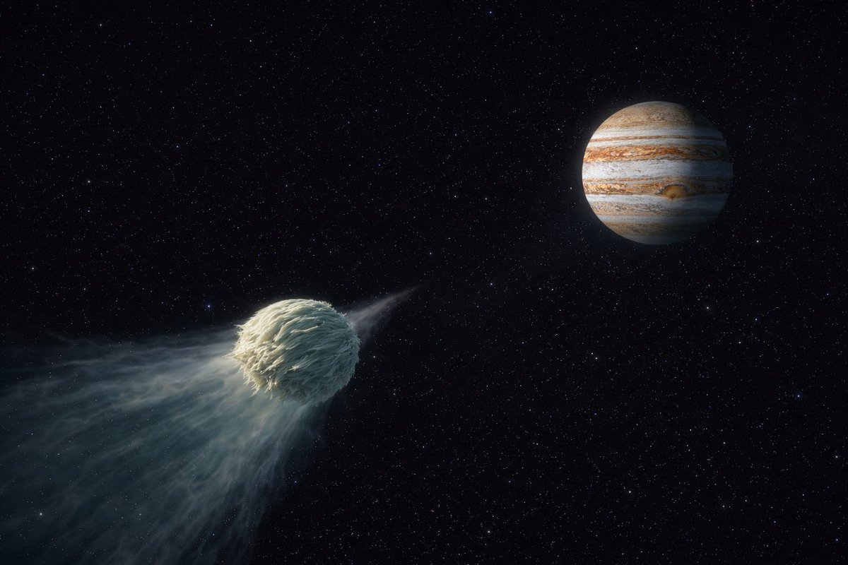 Ammar1176708's tweet photo. 🚨3I/ATLAS Distance Snapshot. Feb 8, 2026🚨
Where the interstellar visitor really is inside our Solar System
https://t.co/oEEKZm0SkC

On February 8, 3I/ATLAS is no longer just “passing through.”
Its position places it deep inside the planetary zone, threading between the inner planets while already leaning toward the giant worlds. When you convert raw kilometers into astronomical units (AU), the scale becomes more intuitive — and honestly, more unsettling.
This is not a distant background object anymore.
This is an interstellar body inside our neighborhood.

Distance Table (km + AU)
Object        | Distance (km)        | Distance (AU)
--------------|----------------------|--------------
Sun           | 583.9 million km     | 3.90 AU
Mercury       | 599.8 million km     | 4.01 AU
Venus         | 671.1 million km     | 4.48 AU
Earth         | 450.0 million km     | 3.01 AU
Mars          | 791.0 million km     | 5.29 AU
Jupiter       | 211.0 million km     | 1.41 AU
Saturn        | 1.70 billion km      | 11.36 AU
Uranus        | 2.65 billion km      | 17.72 AU
Neptune       | 4.76 billion km      | 31.82 AU
Charon        | 5.88 billion km      | 39.30 AU

(1 AU ≈ 149.6 million km)
Closest → Farthest (Sorted)
This ordering matters — it shows gravitational relevance, not just distance.
Rank | Object   | Distance (km)        | Distance (AU)
-----|----------|----------------------|--------------
1    | Jupiter  | 211.0 million km     | 1.41 AU
2    | Earth    | 450.0 million km     | 3.01 AU
3    | Sun      | 583.9 million km     | 3.90 AU
4    | Mercury  | 599.8 million km     | 4.01 AU
5    | Venus    | 671.1 million km     | 4.48 AU
6    | Mars     | 791.0 million km     | 5.29 AU
7    | Saturn   | 1.70 billion km      | 11.36 AU
8    | Uranus   | 2.65 billion km      | 17.72 AU
9    | Neptune  | 4.76 billion km      | 31.82 AU
10   | Charon   | 5.88 billion km      | 39.30 AU
Key takeaway:
Jupiter is currently the dominant gravitational player. At 1.41 AU, it is shaping the trajectory more than any inner planet — including the Sun at this moment in time.
ASCII Distance Diagram
(not to scale — spacing reflects relative order)
[ Sun ]
   |
   |—— 3.90 AU
   |
[ Earth ]
   |
   |—— 3.01 AU
   |
[ Mercury ]
   |
[ Venus ]
   |
[ Mars ]
   |
------------------- asteroid belt -------------------
   |
[ Jupiter ]  ← 1.41 AU (closest major body)
   |
   |——————— 11.36 AU
   |
[ Saturn ]
   |
   |———————————— 17.72 AU
   |
[ Uranus ]
   |
   |———————————————————— 31.82 AU
   |
[ Neptune ]
   |
   |—————————————————————————— 39.30 AU
   |
[ Charon ]
Why this matters
3I/ATLAS is not behaving like a typical long-period comet.
Its speed, trajectory, and planetary proximity pattern place it in a category we rarely get to observe this clearly. The Jupiter approach alone makes this phase scientifically critical — small perturbations here echo far into the outer system.
This is the quiet part of the encounter.
The data phase before the headlines.
Suggested viral X headline
“3I/ATLAS is now closer to Jupiter than the Sun — here’s where it actually is on Feb 8”
#trends #TrendingNow 
#3IATLAS #InterstellarObject #SpaceTracker #Astronomy #Jupiter #SolarSystem #DeepSpace