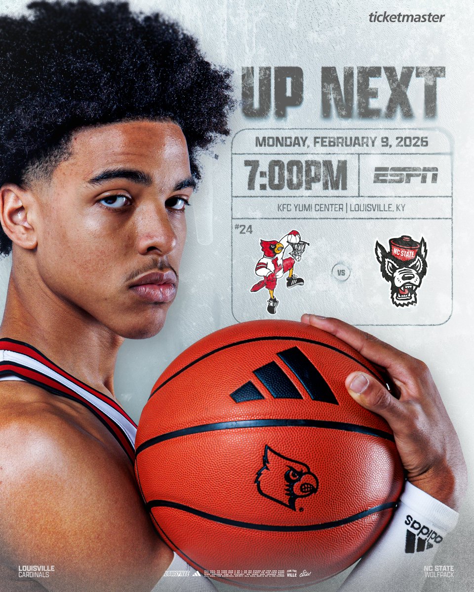 LouisvilleMBB's tweet photo. Be loud. Wear white. Pack the KFC Yum! Center. 

Preview: https://t.co/wENi3BiRvB
Be there: https://t.co/DX3VmIzOA8

#GoCards https://t.co/iNEx7lem7O