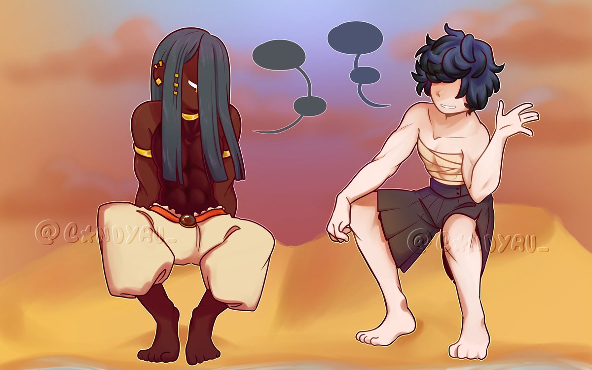 ㅤ
ㅤㅤㅤ— Chat in the oasis 💙🤍

Un centinela y un mensajero... Amigos?
#CoMPaSExe ❤️‍🔥 #AuMundoExe 
ㅤ