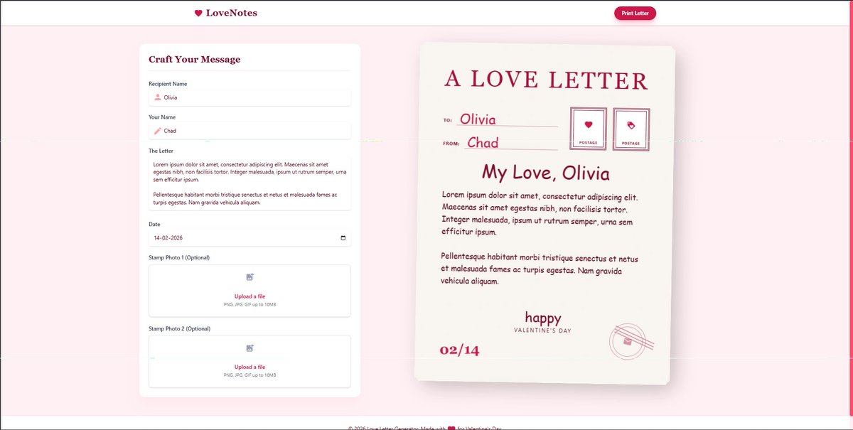 AshishGupt22092's tweet image. 6 days till valentine's day and
I want to help my fellow single mates shoot their shot 💘

made a free tool to create aesthetic love letters with vintage vibes + PDF download

valentinepost.vercel.app

#ValentinesDay2026  #LoveLetter #singlelife  #ShootYourShot