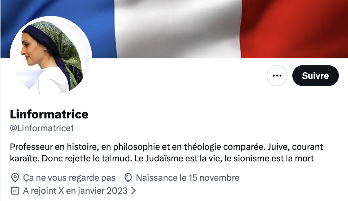 NapoLeon1226391's tweet photo. Le compte antisémite @Linformatrice1 est en vérité une façade dont le vrai visage fétide est celui d'Oriane Borja @OrianeBorja, une proche de Soral.
Elle n'est pas prof, elle n'est pas juive, juste une antisémite nuisible et toxique.
Merci de relayer... https://t.co/X6k5RftkTf