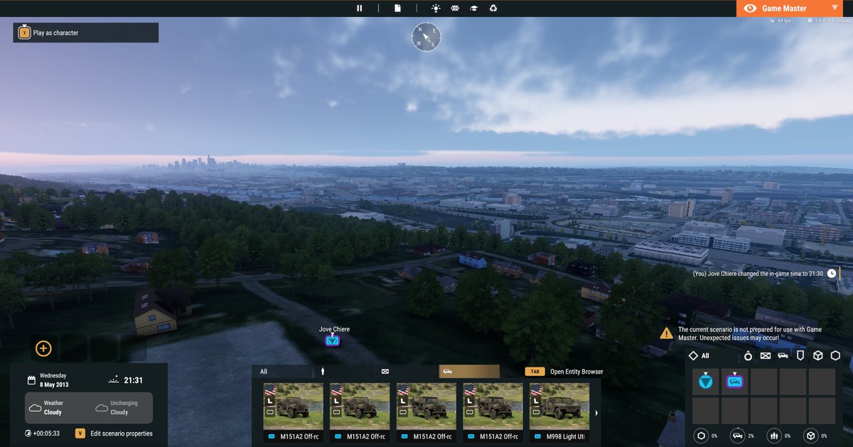 Testing Seattle on my new PC.
4K graphics on Ultra in the World Editor with 12km visibility.
105fps with clear skies, 69 to 75 with clouds, fog, or storms.
#ArmaReforger #ToHSeattle