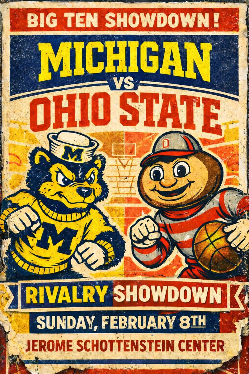 GOOD MORNING AND HAPPY SUNDAY MICHIGAN FANS!!!!! Michigan vs Ohio State today at 1pm on cbs tune in as our wolverines look to keep their top spot in the big ten while OSU looks for a huge quad 1 win to help their tourney resume ! #Goblue 🔵🟡〽️