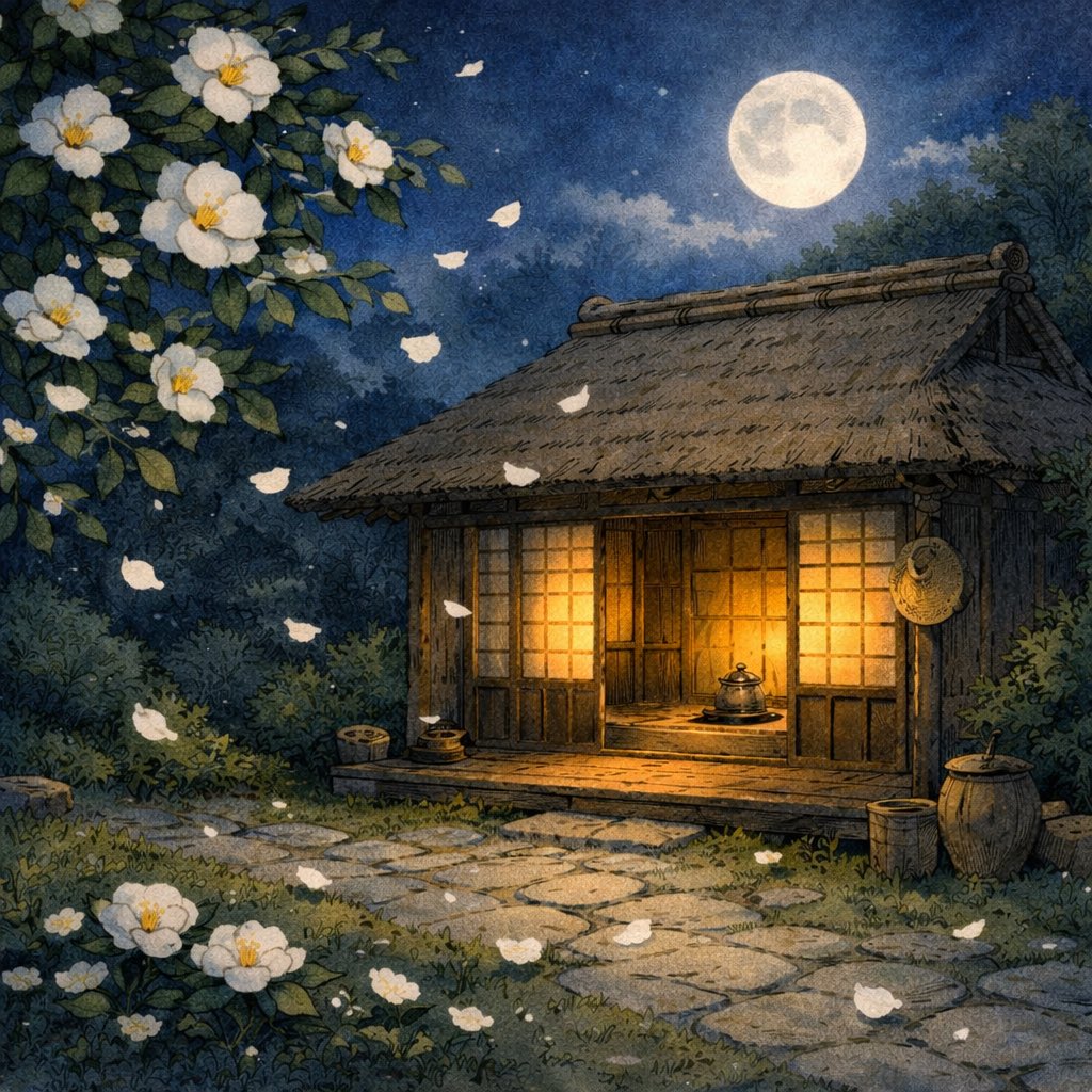 yogsrana's tweet photo. White camellias falling-
the only sound
in the moonlit evening
Ranko Takakuwa https://t.co/nPgCw8UEEh