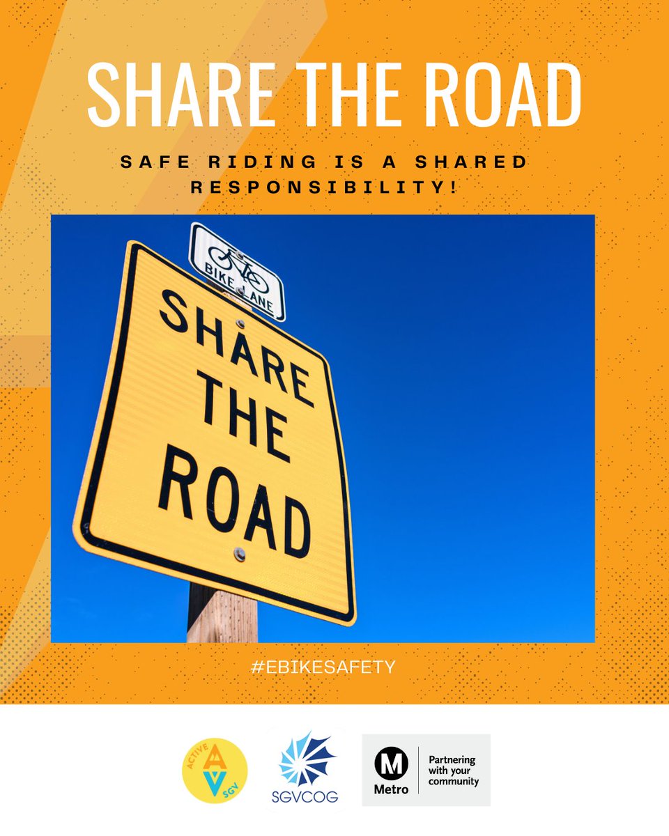 ActiveSGV's tweet image. Be a good road user. Yield to pedestrians, use your bell, and ride predictably. #EbikeSafety #RideSafe