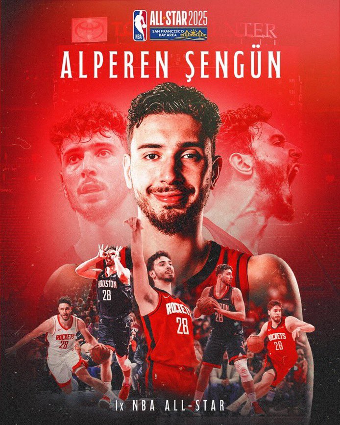 Alperen Şengün ikinci kez All-Star! 🇹🇷

NBA tarihinde bunu başaran ilk Türk oyuncu oldu.

Çok önemli bir apolet, büyük bir gurur.

Helal olsun <a href="/alperennsengun/">Alperen</a> 👏🏼