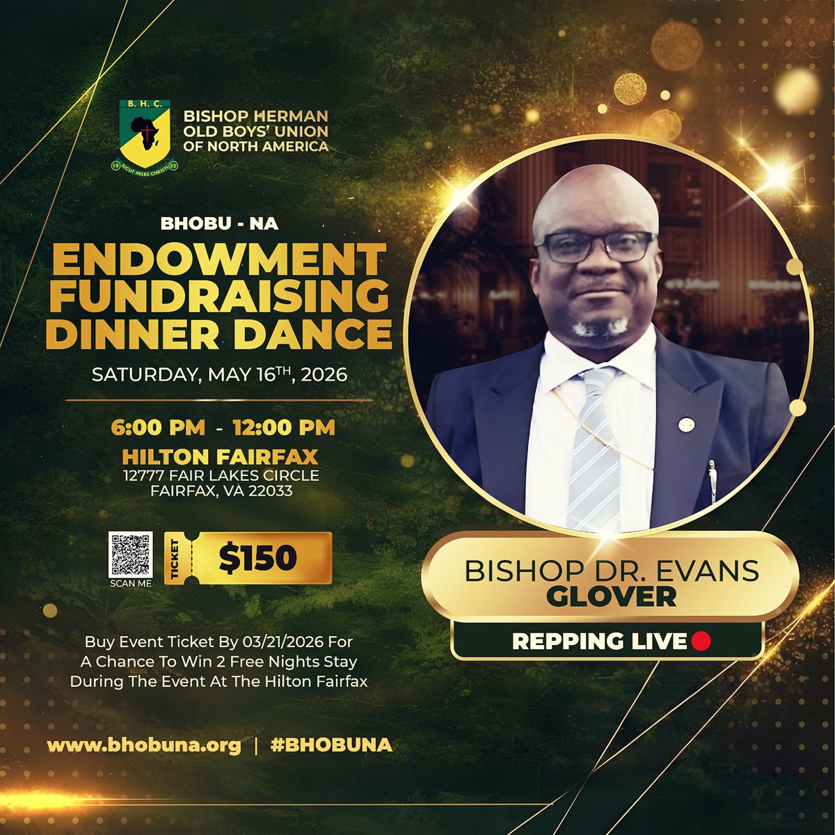 bhobuna's tweet photo. Bishop Dr. Evans Glover Repping Live! 
Saturday, May 16, 2026
 Hilton Fairfax 
6:00 PM – 12:00 AM.

 Get your ticket now: https://t.co/MKlG8U5b7w https://t.co/hSABh22vFe