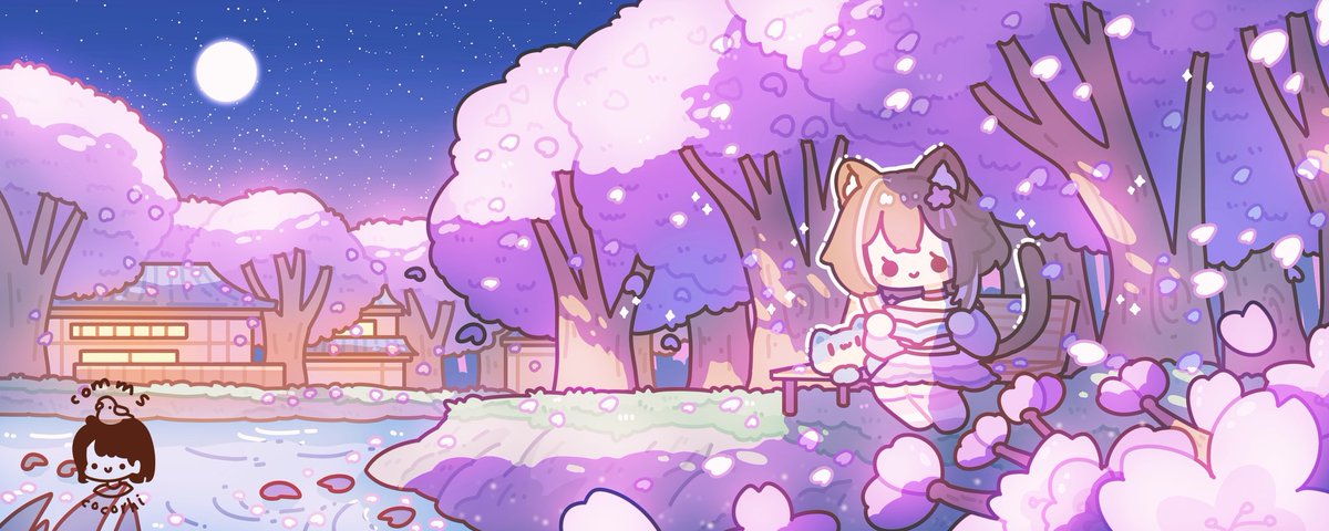 🌸 🌙 

~ another banner for <a href="/SpiritedRieka/">Rieka ≽^• ˕ •^≼ | GERVtuber</a> ! thank you so much again for commissioning! (⁠◍⁠•⁠ᴗ⁠•⁠◍⁠)⁠✧⁠*⁠。

#VGenComm #VGen #VGenComms #vgenartist