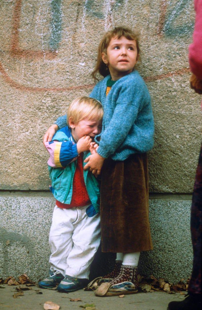 Sister comforting her brother amid the Bosnian civil war
Yugoslavia
1992