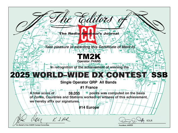 f4ans_f15115's tweet photo. #CQWWSSB 2025 result ... 🥳
#QRP for ever !!
Difficult to enter on the top 10 (ww), this year i will try top 20 ...
During the last CQWW, during the night, i had a lot of QRM, so i must a new place for most chance !!
#hamradio #radioamateur #tm2k https://t.co/7bp5W1CRwj