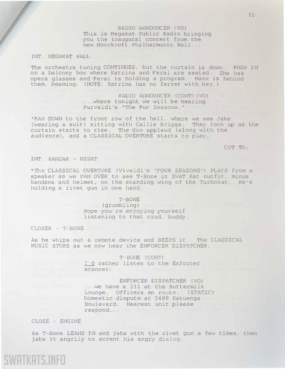 TheSWATKats's tweet photo. It's #OperaDay 🎭 In the #SWATKats unproduced episode "Succubus!," written by Glenn Leopold, Callie takes Jake on a "date" to see a performance of "Purvaldi's 'The Fur Seasons'" at the inaugural concert of the new Moorkroft Philharmonic Hall ▶️ https://t.co/7eU4AcDmxW https://t.co/rBatsW8LCy