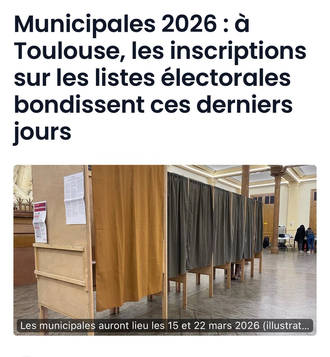 Du jamais vu à Toulouse ! 

Plus de 5 800 inscriptions en janvier! 

Avec <a href="/ToulouseDemain/">Demain Toulouse</a> nous avons inscrit 60 personnes/jour depuis septembre soit près de 10 000 en 6 mois. 

Une sur-mobilisation qui va déjouer tous les pronostics les 15 et 22 mars prochains. 

Soyez prêt.e.s!