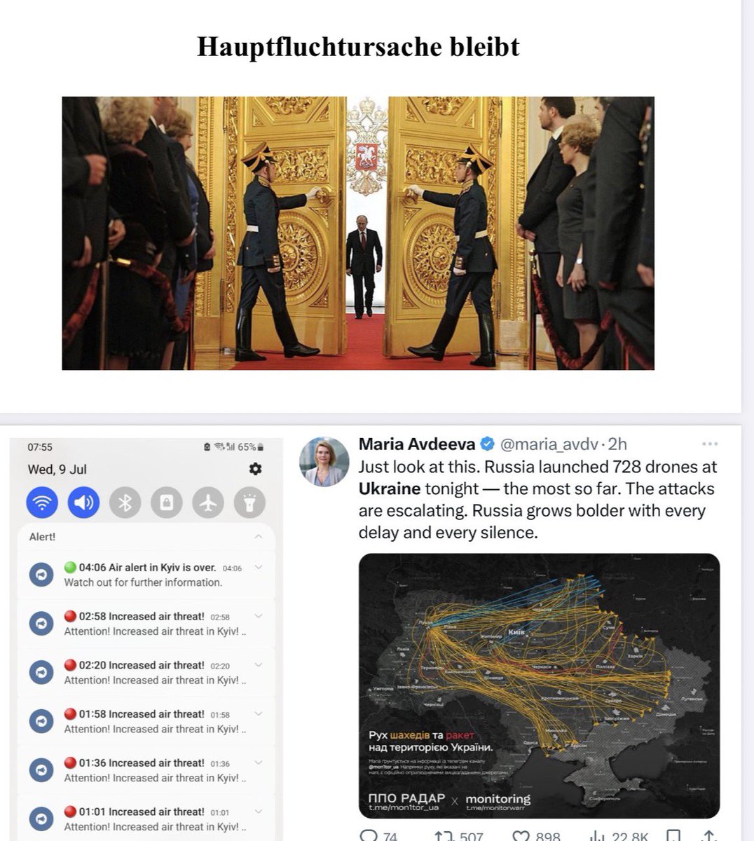 Deutschland hat - wie 🇦🇹 - von 2015-2024 eine Rekordzahl (!) von Flüchtlingen aufgenommen. 

Vor allem:

~ 1 Million Syrer
~ 1,3 Millionen Ukrainer

Ohne diese beiden langen Kriege keine historische Flucht. 

Die FLUCHTURSACHE Nr 1 in beiden Fällen war: Vladimir Putin. 

👇