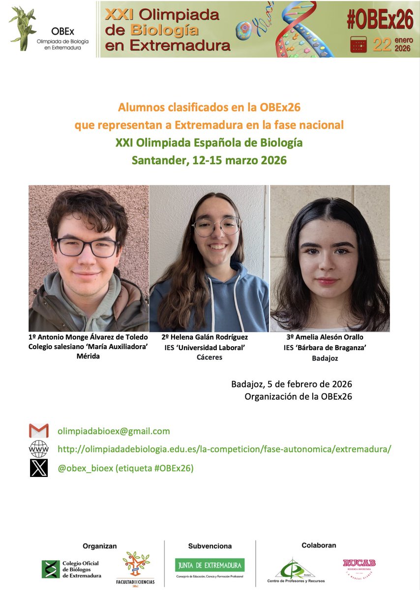 OBEx -Olimpiada de Biología en Extremadura- tweet media