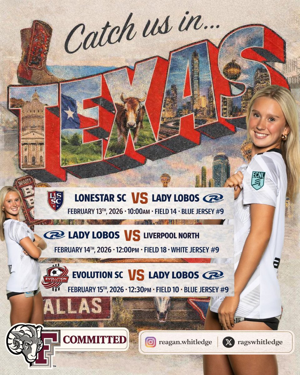 ragswhitledge's tweet photo. Looking forward to a weekend on the pitch with my Lobos ECNL-RL girls this weekend at the Rolling Hills Soccer Complex.  Come out and watch us play!  
@ImYouthSoccer https://t.co/scj2A9bCf2