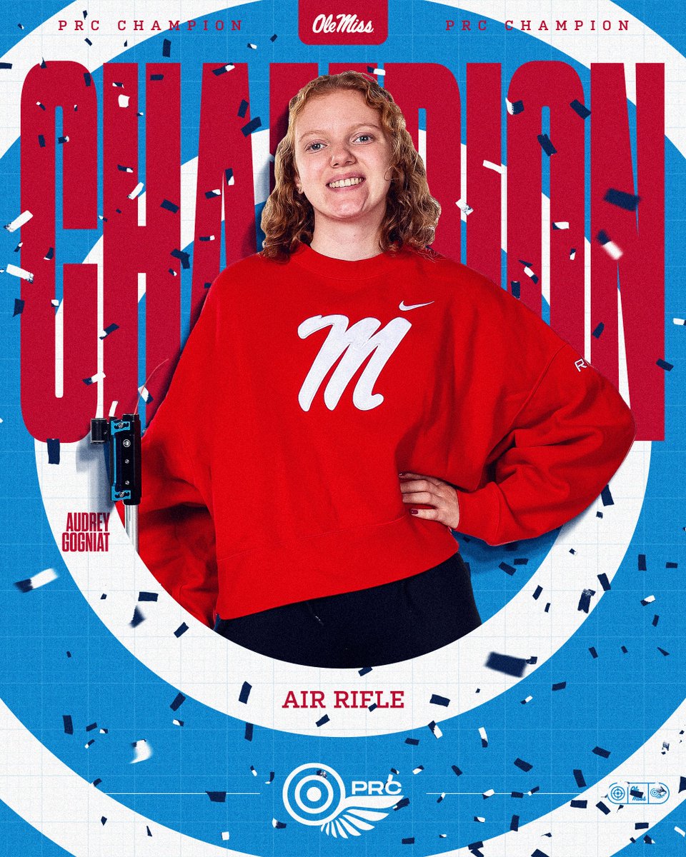 OleMissRifle's tweet photo. TITLE = DEFENDED ✅

Audrey is your back-to-back PRC individual air rifle champion! https://t.co/rmuWMjZ3Ey