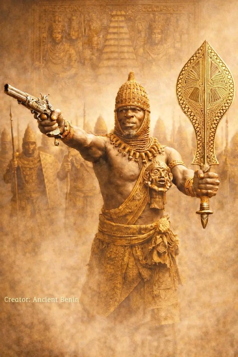 OshioQuake's tweet photo. About the year 1818 war broke out between 
Benin and Akure following the murder of the Osague, who had been sent to Akure as an ambassador by Omo N’Oba N’Edo Osemwende (r. 1816–1848 A.D.), to announce his accession to the throne. The Osague carried white chalk, the traditional symbol of goodwill and joyful tidings. However, when Arakale, the Udezi (Deji) of Akure, saw the Osague adorned with coral beads and fine jewelry, he became consumed by jealousy.

Acting on the Udezi’s orders, the Osague’s wife was deliberately provoked into a quarrel over a trivial amount of snuff, worth no more than a single cowrie. When the Osague intervened to save her from harm, he was murdered. His property was immediately seized.

Upon receiving news of the k!ll!ng, the Oba ordered a punitive expedition against Akure. The force was led by the Ologbosere and the Imaran, with the Ezomo Erebo serving as generalissimo. The Ezomo advanced through Okearo, the Ologbosere through Okelisa, and the Imaran through Isikan and Isinkin. At Oke-Elegbin, about a mile from Akure, Omonoyan fired a cannon that destroyed the Udezi’s residence, after which the town was taken by assault. The Ologbosere captured the Usolo quarter of the town.

Arakale fled Akure and sought refuge first with the Ewi of Ado, who refused to assist him for fear of Benin retaliation. He then fled through Uju to Uhen (Ise). Concerned for the safety of his own town, the Arinjale of Uhen surrendered Arakale to the Ezomo. After trial, Arakale was executed, and his head was sent to the Oba in Benin City.

During the campaign, the Imaran narrowly escaped death when he was almost captured by the Isikan people. As they prepared to kill him, he drew a pistol and shot them, securing his escape.

On the return journey to Benin, tragedy struck the victorious commanders. The Ezomo died of smallpox and was buried near Akure by the Imaran and his servant, Ezabayo. The Ologbosere, returning by a different route, also died and was buried by his men at Okemue. The Oba mourned the deaths of these two chiefs more deeply than he rejoiced over the victory itself.

In recognition of the Enogie of Uromi for sending troops to assist in the war, the Oba granted him a special privilege, the right to inherit the property of any person in Uromi town or district who died without children.

Following the conquest of Akure, Benin commanders Imadiyi and Oyodo pushed the campaign deeper into Ekiti territory, conquering numerous towns and villages. The princes of Ekiti were compelled to pay annual tribute to the Oba of Benin and to acknowledge him as their overlord. For several years, Otun served as the base of Benin operations.

Later, the Ore of Otun appealed to Oyodo for assistance against their enemies, the Araye. After a series of battles, Oyodo’s troops, exhausted and dissatisfied by his harsh leadership and stinginess, deserted him. He was captured by the Araye and beheaded. When Imadiyi learned of this, he resumed command of the campaign, defeated the Araye near Otun, and forced them to sue for peace. He was richly rewarded by the Ore of Otun but died of fever at Ijero while returning to Benin.

Although the Ekiti towns remained subject to Benin for some time, their allegiance later weakened. Oba Osemwende dispatched troops under Omemu to enforce renewed submission. Omemu summoned the leading Ekiti chiefs to Igbara-Oke, where they resisted. After a sharp battle, they were defeated, and from that point onward their allegiance and tribute to Benin were maintained until the British occupation of 1897.

A few years after Akure’s conquest, the Oba installed Aderoro as the new Deji (Udezi) of Akure to safeguard Benin interests in Ekiti. Aderoro was the rightful heir and took the title Osupa (Osupa lati Ado wa). A rival claimant, Orhuon “Orhuokedo”, who had unlawfully assumed power in Akure, committed suicide upon hearing of Osupa’s imminent arrival with Benin messengers.

Source: ANCIENT BENIN