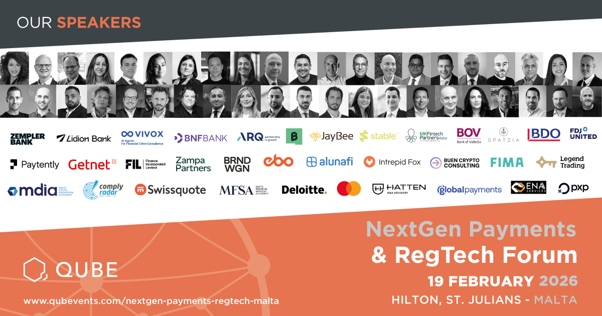 FinTechBoostUP's tweet photo. 🚀 Excited to announce our Media Partnership with @QUBEEvents for the NextGen Payments &amp; RegTech Forum – Malta on 19 Feb 2026 at Hilton St Julian’s!
🎟️ Book now with 10% off using code qube10 → Register &amp; Agenda
📧 info@qubevents.com
#qubevents #Fintech #NPF #Payments #Regtech https://t.co/ouFa6vI4Cb