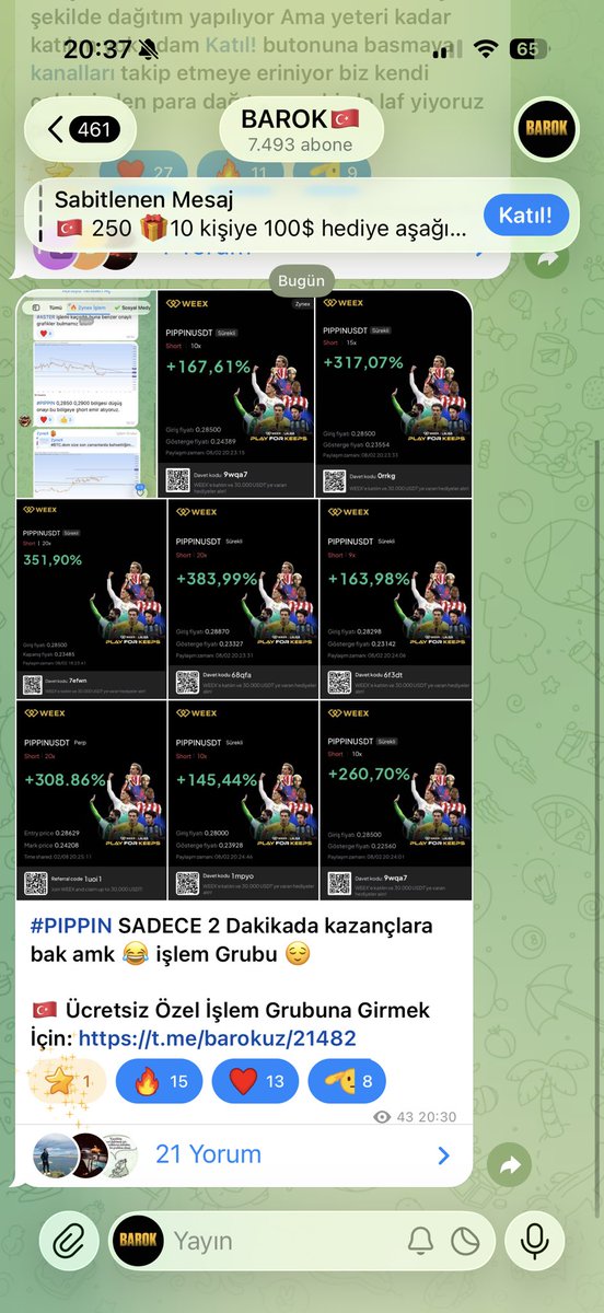 #PIPPIN SADECE 2 Dakikada kazançlara bak amk 😂 işlem Grubu 😌

Ücretsiz Telegram İşlem Grubuna Girmek İçin: t.me/barokuz