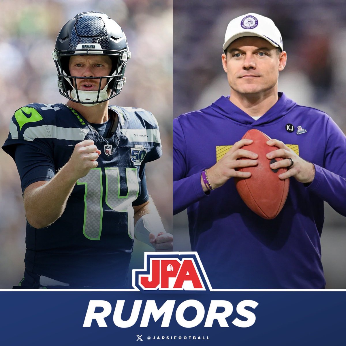 𝗥𝗨𝗠𝗢𝗥𝗦: Not only did Kevin O’Connell encourage Sam Darnold to hit free agency, but he also gave him glowing remarks to Seahawks GM John Schneider, per <a href="/MikeSilver/">Michael Silver</a> 

This would directly contradict the narrative that KOC wanted to keep Darnold around, but former GM Kwesi