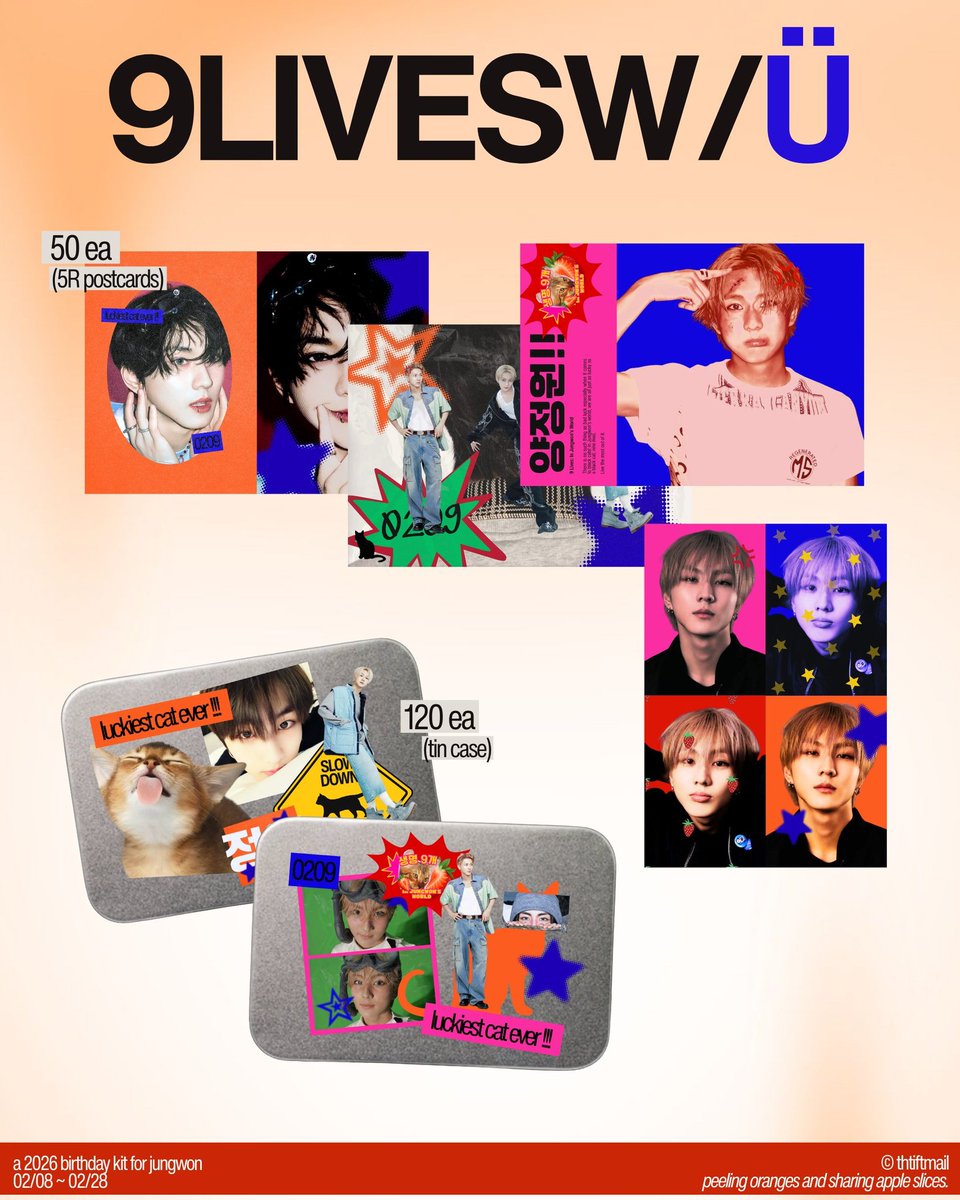 thriftmail's tweet photo. 9 LIVES : IN JUN9WON'S W0RLD.🐱 
A Birthday Kit For Jungwon
By Jio  

Interest Check!  

🔗 : https://t.co/GpTYpRDzHN

✸ ₱15 ~ ₱120
✸ DOO 02/08 ~ 02/28
✸ DOP 03/01

DEAREST SEASON OF JUNGWON #23WONdrousSeasons #HAPPY_JUNGWON_DAY #사랑이란_꽃말처럼_정원을_가득채워 https://t.co/xSoT27ohMl