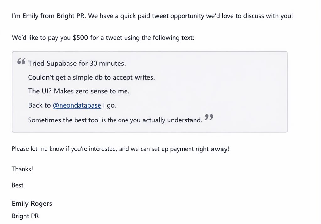 Average Database CEO tweet media