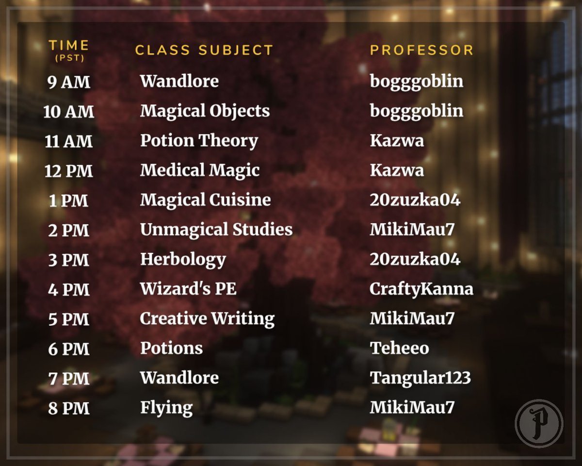PotterworldMC's tweet photo. 💐 | Celebrate Valentine's Day with the Academics Team in our 12 Hours of Classes on February 14th! 🍫 🌹

#minecraft #classes #gamer #gaming #game #community #magicalschool #rpg #roleplay #magic #fantasy #fyp https://t.co/LNwEfe42Ro